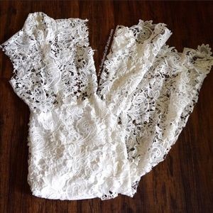 LACE MAXI DRESS Floral Embroidered Long Boho Gown